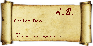 Abeles Bea névjegykártya